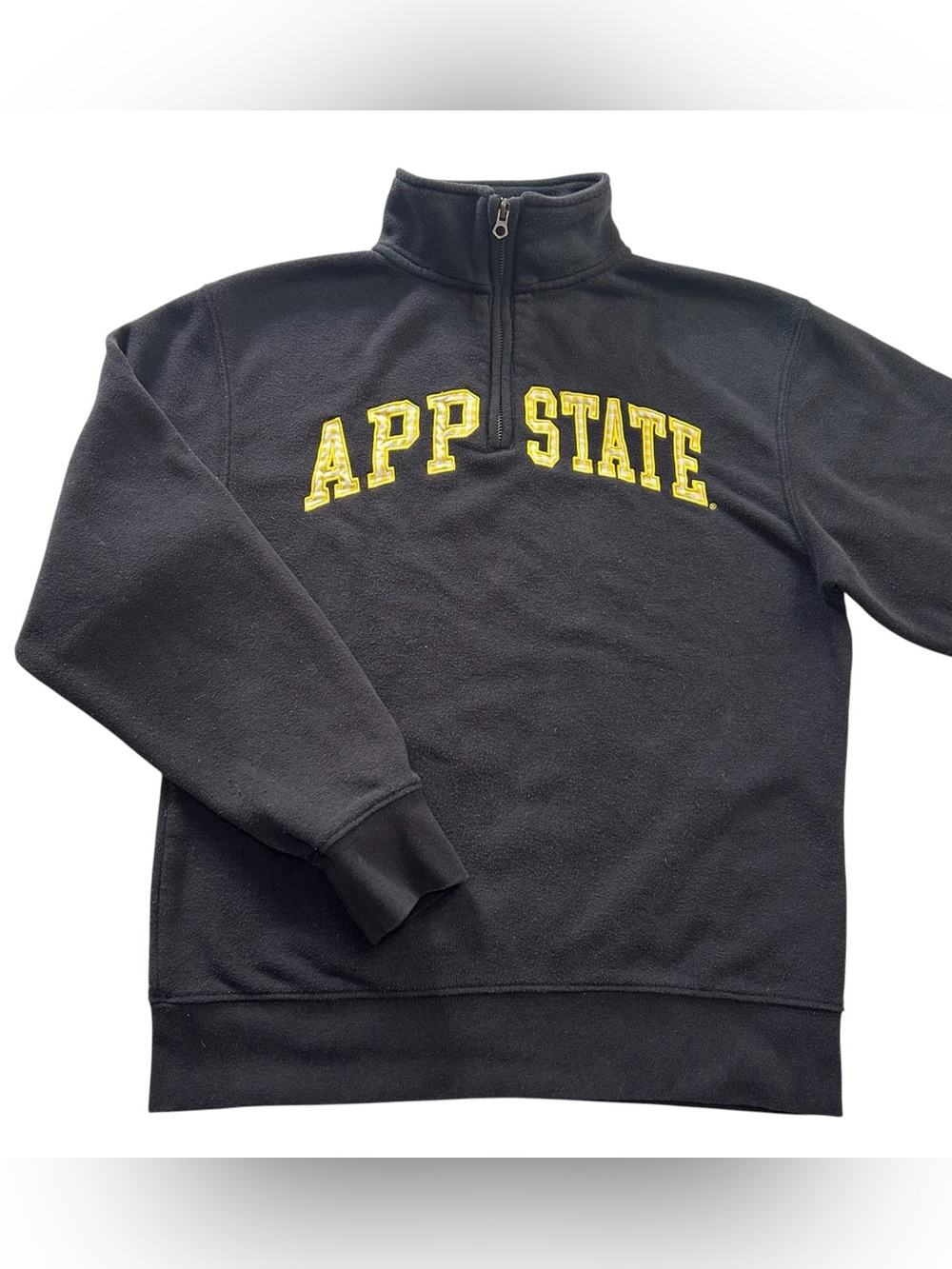 Appalachian State Mountaineers Adult 1/4 Zip Fleece Pullover Jacket Gingham sz S